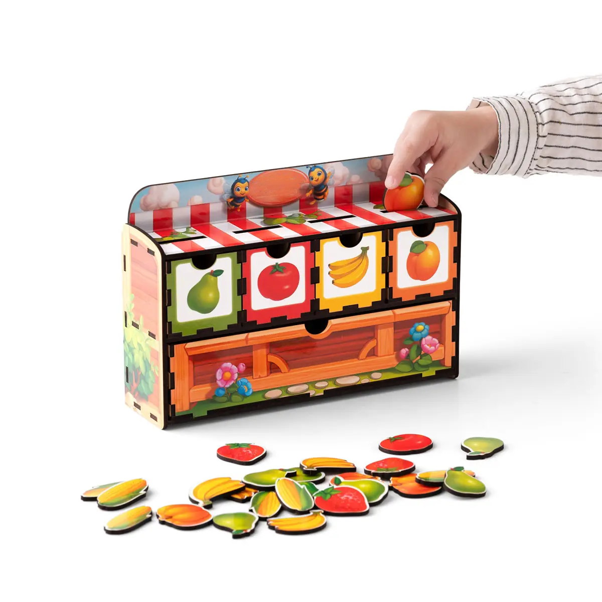 Lavinamasis žaidimas vaikams „Daržovės ir vaisiai“