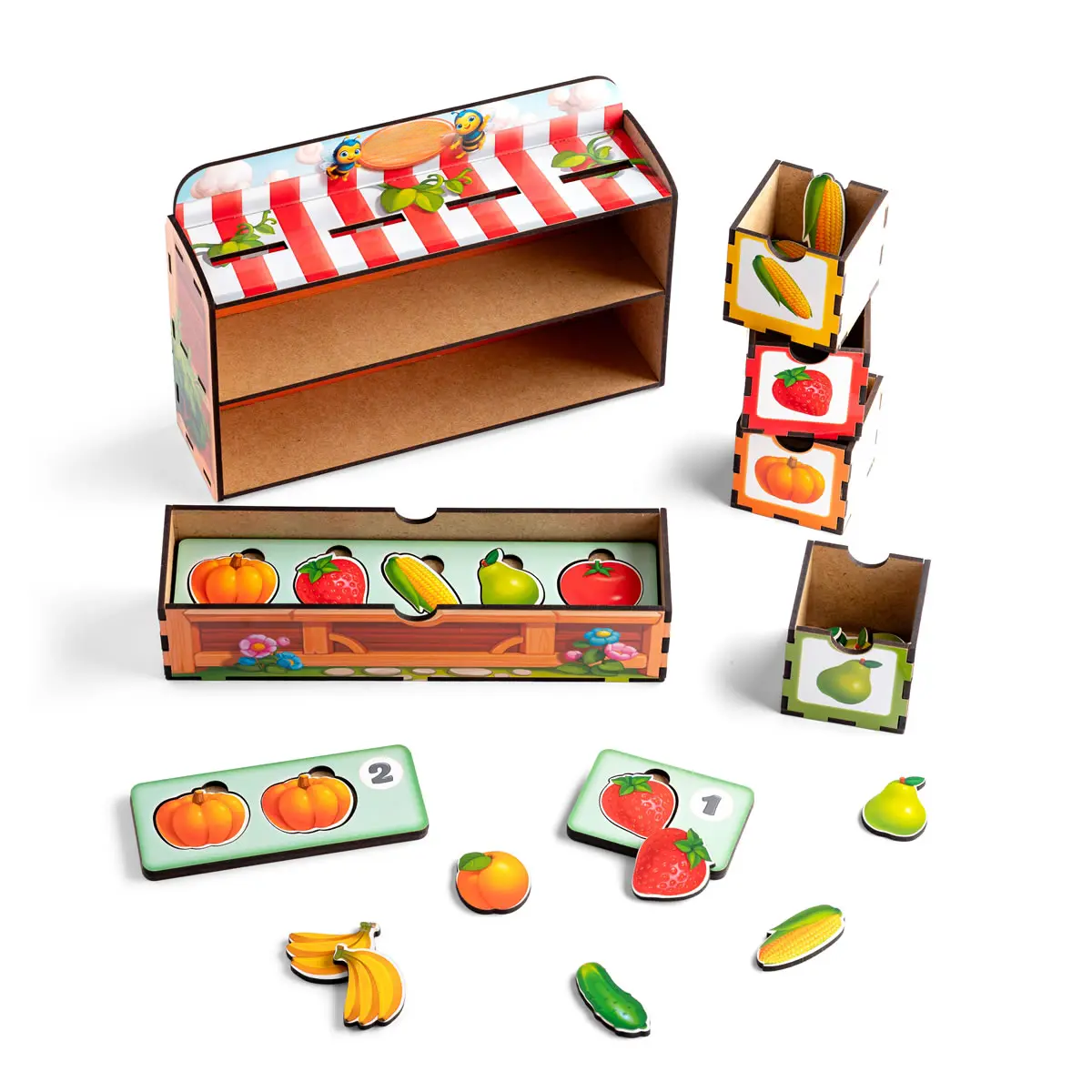 Lavinamasis žaidimas vaikams „Daržovės ir vaisiai“ - Image 2