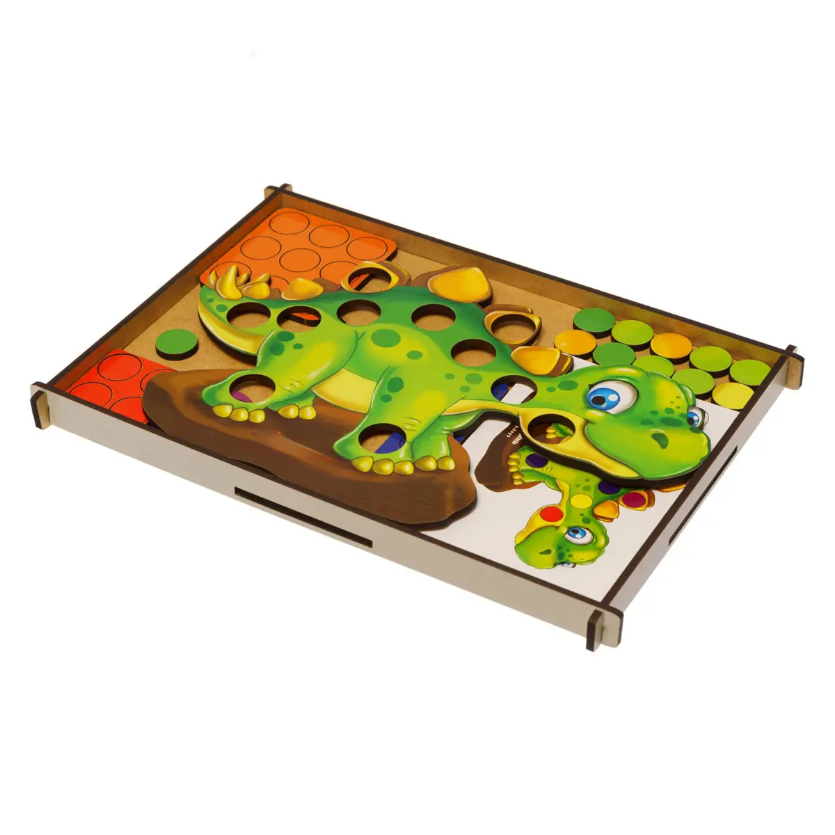 Medinė įstatoma dėlionė „Mozaika: Dinozauriukas“ - Image 2