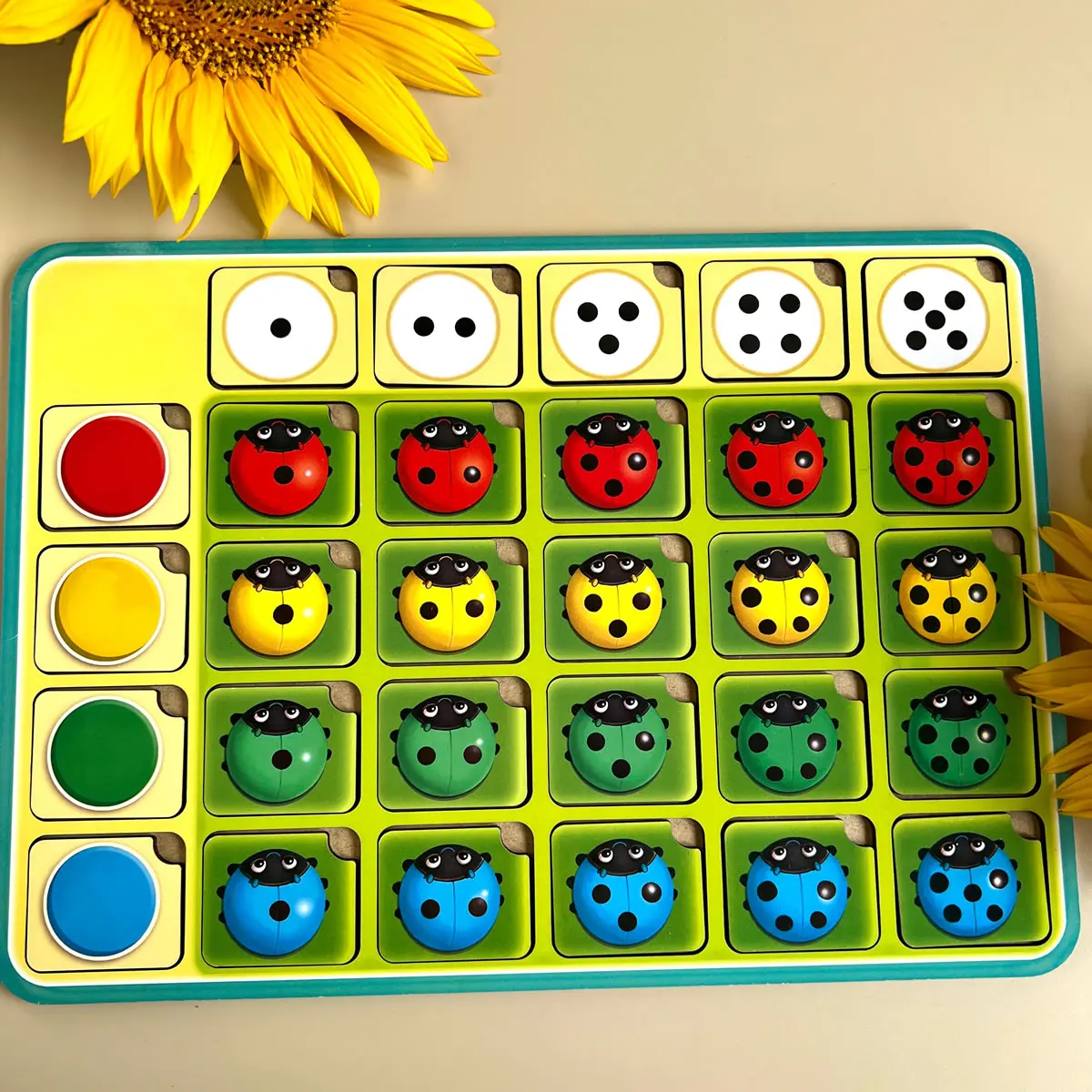 Medinis rūšiuoklis „Boružėlė: spalvos, skaičiavimas ir kryptys“