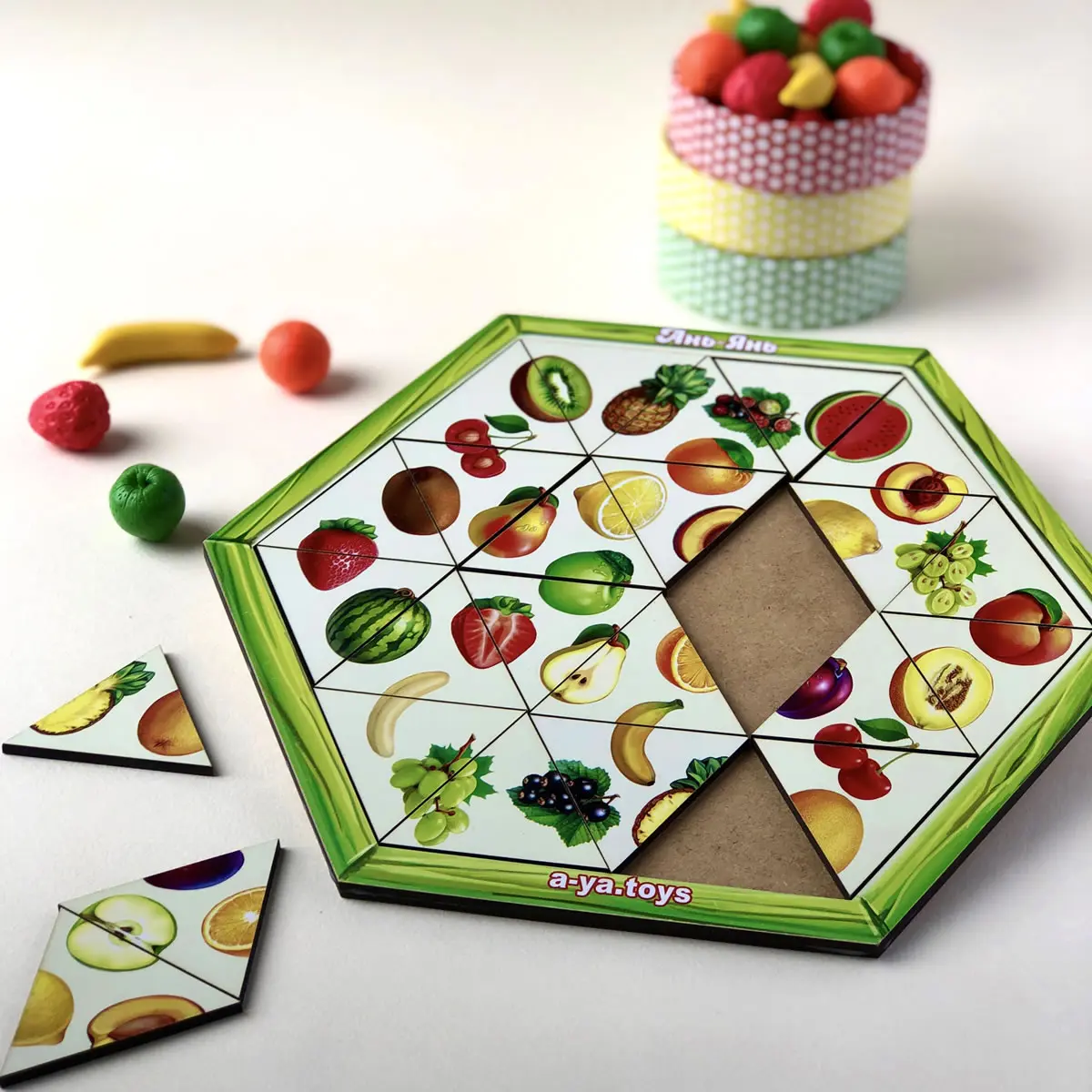 Medinė dėlionė–galvosūkis „Vaisiai“ - Image 2