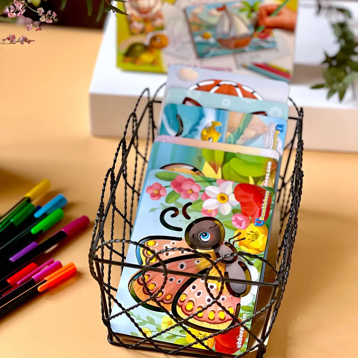 Mediniai piešimo trafaretai – 6 vnt. rinkinyje - Image 2