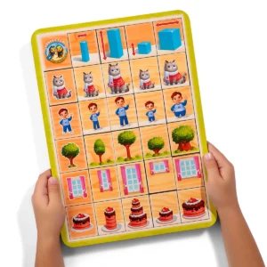 Medinė dėlionė–rūšiuoklis „Nurodyk dydžius“