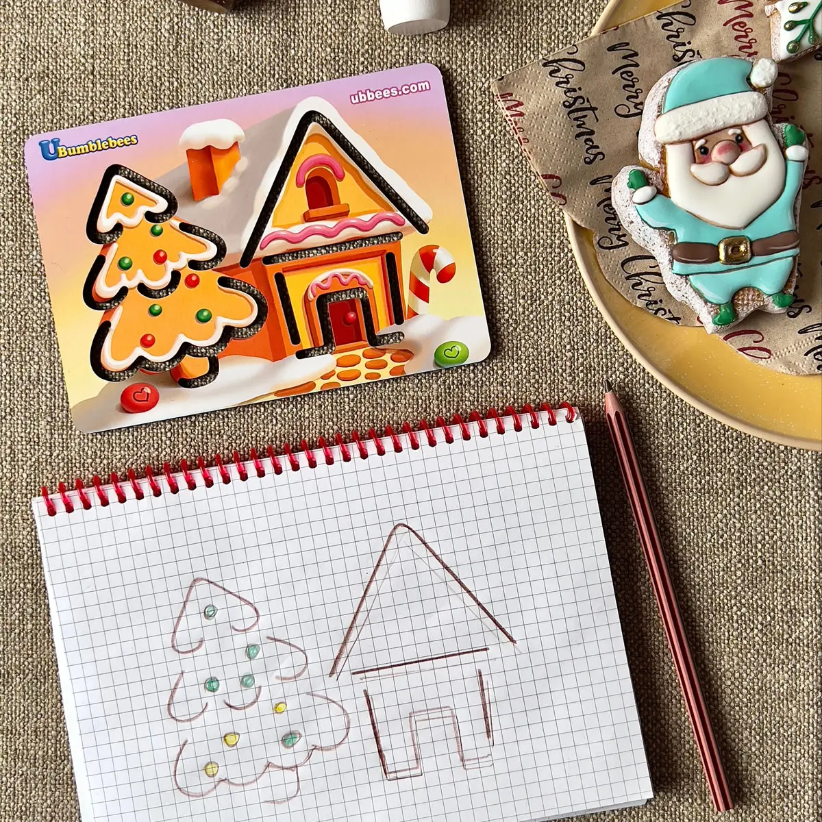 Mediniai piešimo trafaretai – 6 vnt. rinkinyje - Image 11