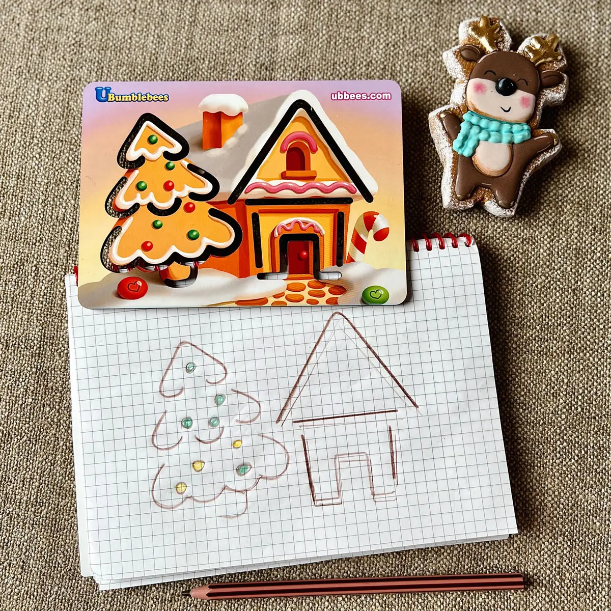 Mediniai piešimo trafaretai – 6 vnt. rinkinyje - Image 3