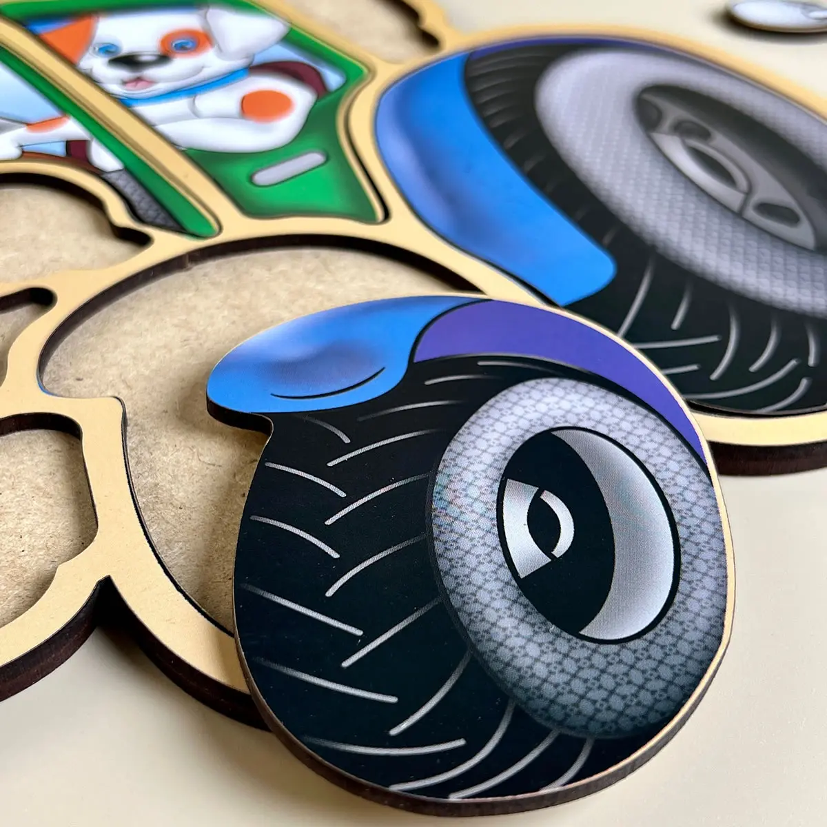 Kontūrinė dėlionė (medinė) – Traktorius - Image 3