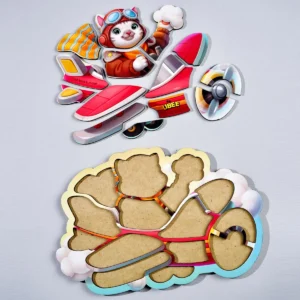 Kontūrinė dėlionė „Katinas lakūnas“