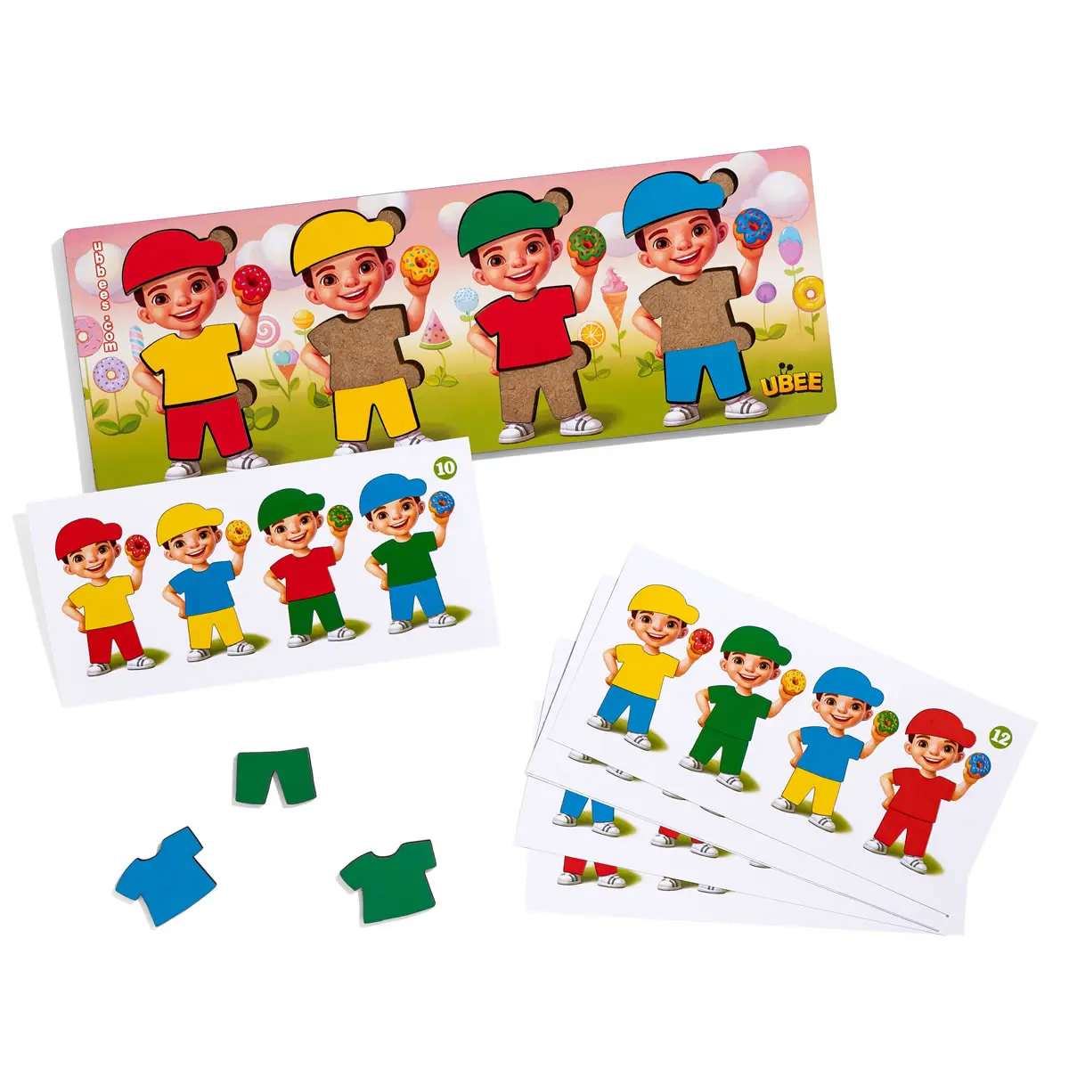 Medinis dėlionės rūšiuoklis „Berniukai su spurgomis“