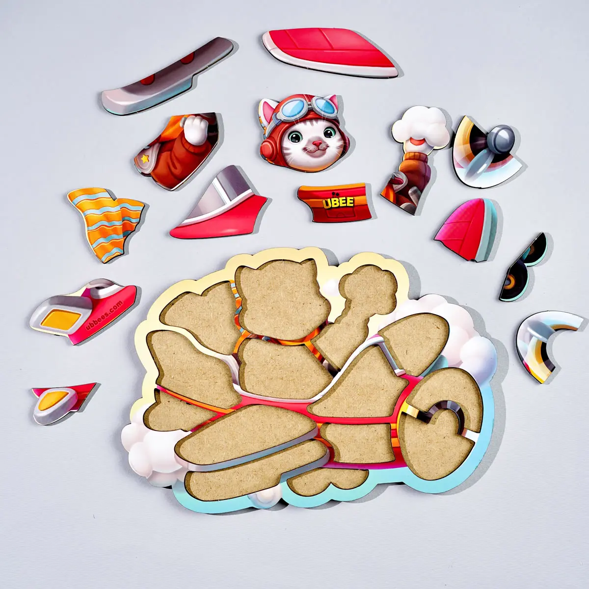 Kontūrinė dėlionė „Katinas lakūnas“ - Image 2