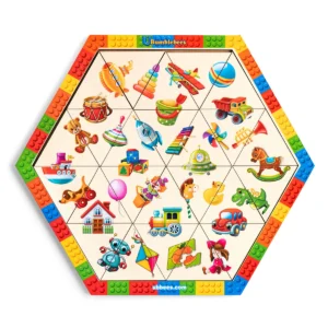 Medinė dėlionė–galvosūkis „Žaislai“