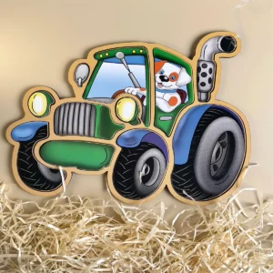 Kontūrinė dėlionė (medinė) – Traktorius