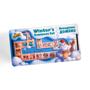 Vaikiškas stalo žaidimas „Kalėdinis domino“