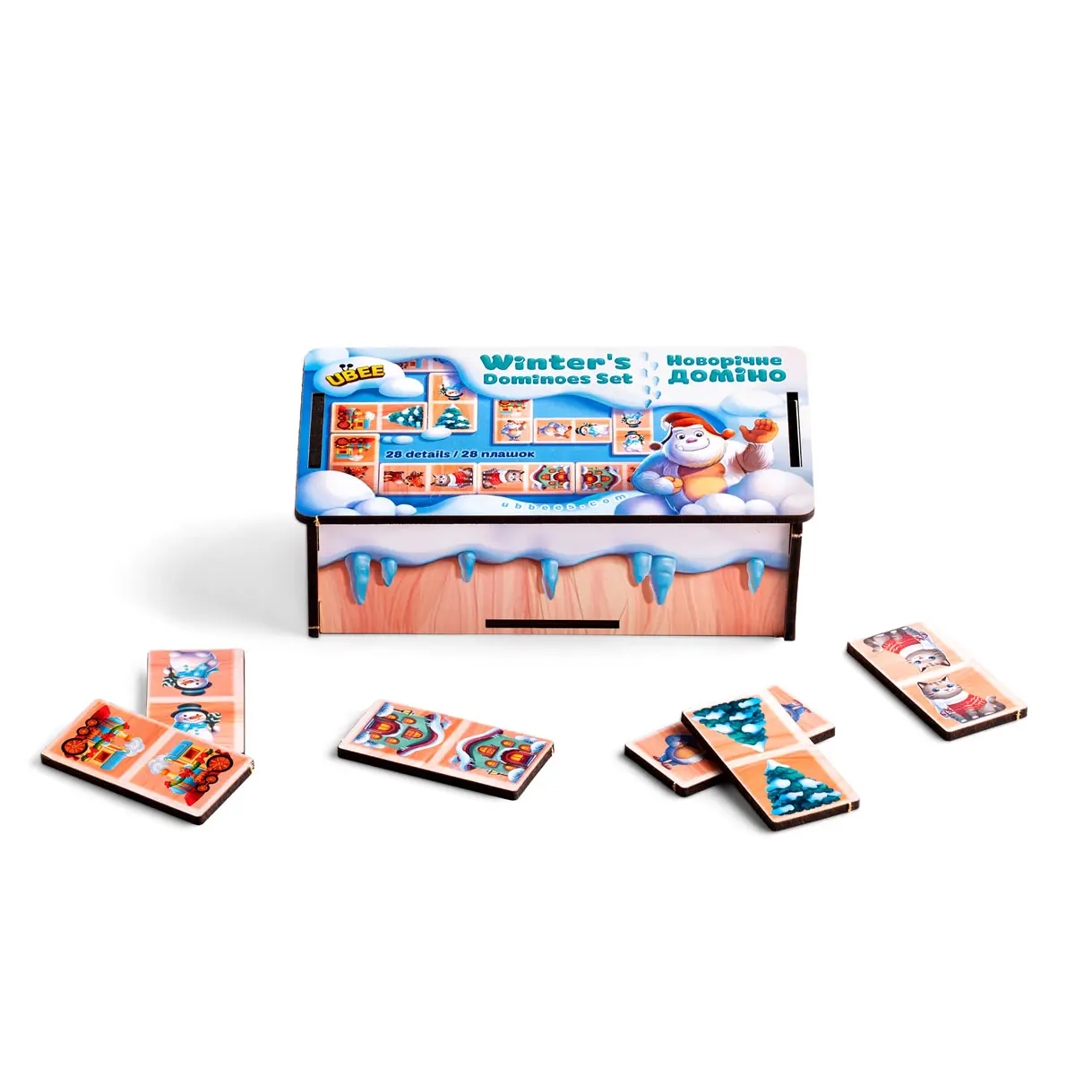 Vaikiškas stalo žaidimas „Kalėdinis domino“ - Image 2