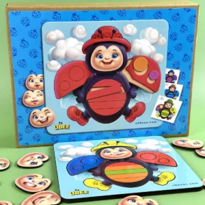 Dėlionė su kortelėmis „Boružėlė: emocijos ir spalvos“