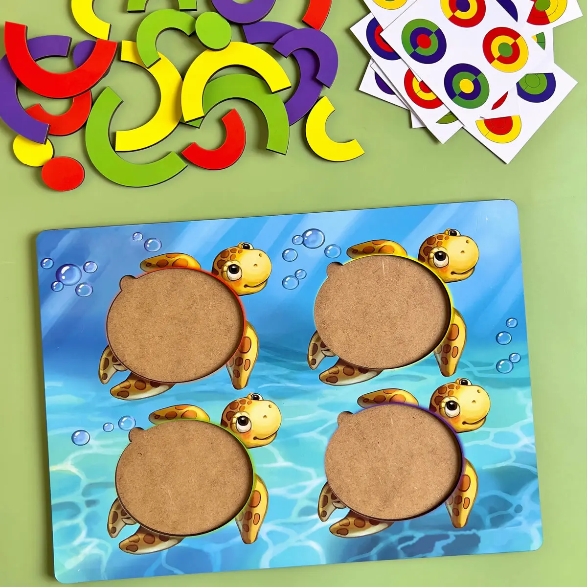 Medinis spalvų rūšiuoklis „Vėžliukai“ - Image 2