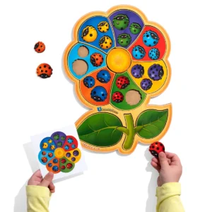 Vaikiškas kortelių žaidimas „Spalvota gėlė“